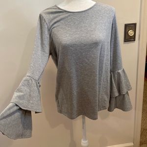 Pleione Gray Top with Arm Accents